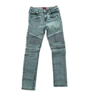 Haus of Jr Grey TJ Biker Moto Denim Jeans Boys size 14